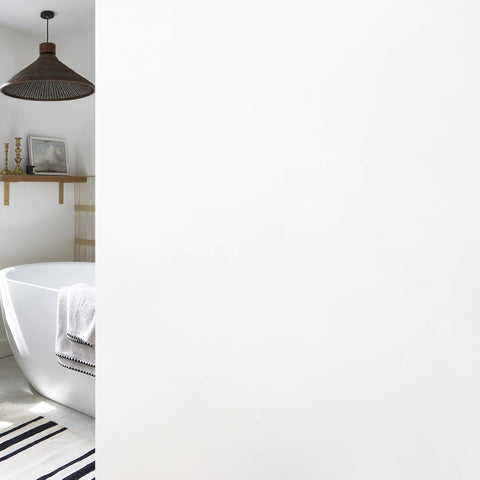 Haton Window Privacy Film Frosted Glass Film for Bathroom, Static Cling Sun Heat Blocking Window Clings, Opaque Frosting Coverings Tint for Home Door, Non-Adhesive, White 17.5" x 78.7"
