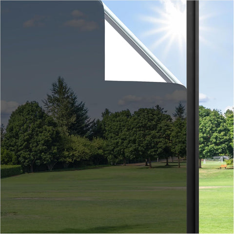 Haton Window Privacy Film Frosted Glass Film for Bathroom, Static Cling Sun Heat Blocking Window Clings, Opaque Frosting Coverings Tint for Home Door, Non-Adhesive, White 17.5" x 78.7"