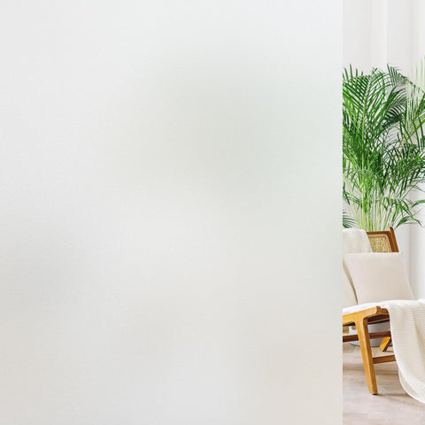 Haton Window Privacy Film Frosted Glass Film for Bathroom, Static Cling Sun Heat Blocking Window Clings, Opaque Frosting Coverings Tint for Home Door, Non-Adhesive, White 17.5" x 78.7"