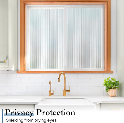 Haton Reeded Vertical lines Frosted Glass Window Privacy Film