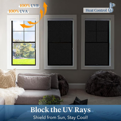 Haton Frosted Sun Light Blocking Black Out Window Tint