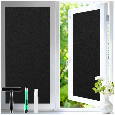 Haton Frosted Window Privacy Film with Tools, Static Cling for Glass, Pure