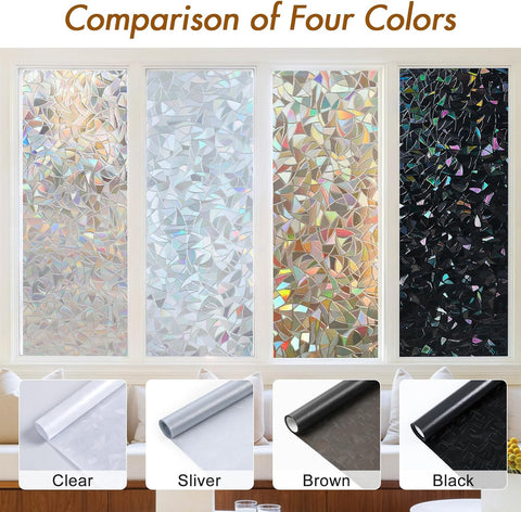 Haton Stained Glass Rainbow Film Decorative Window Clings