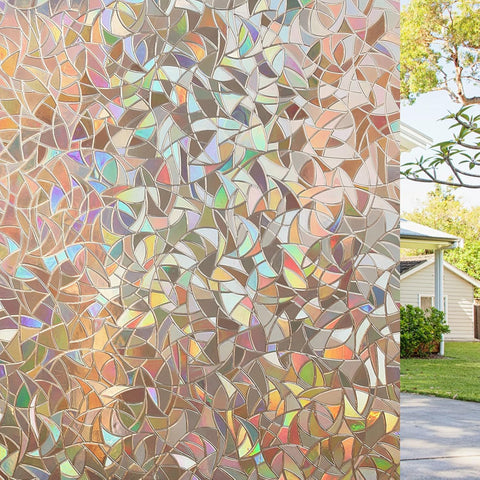 Haton Stained Glass Rainbow Film Decorative Window Clings