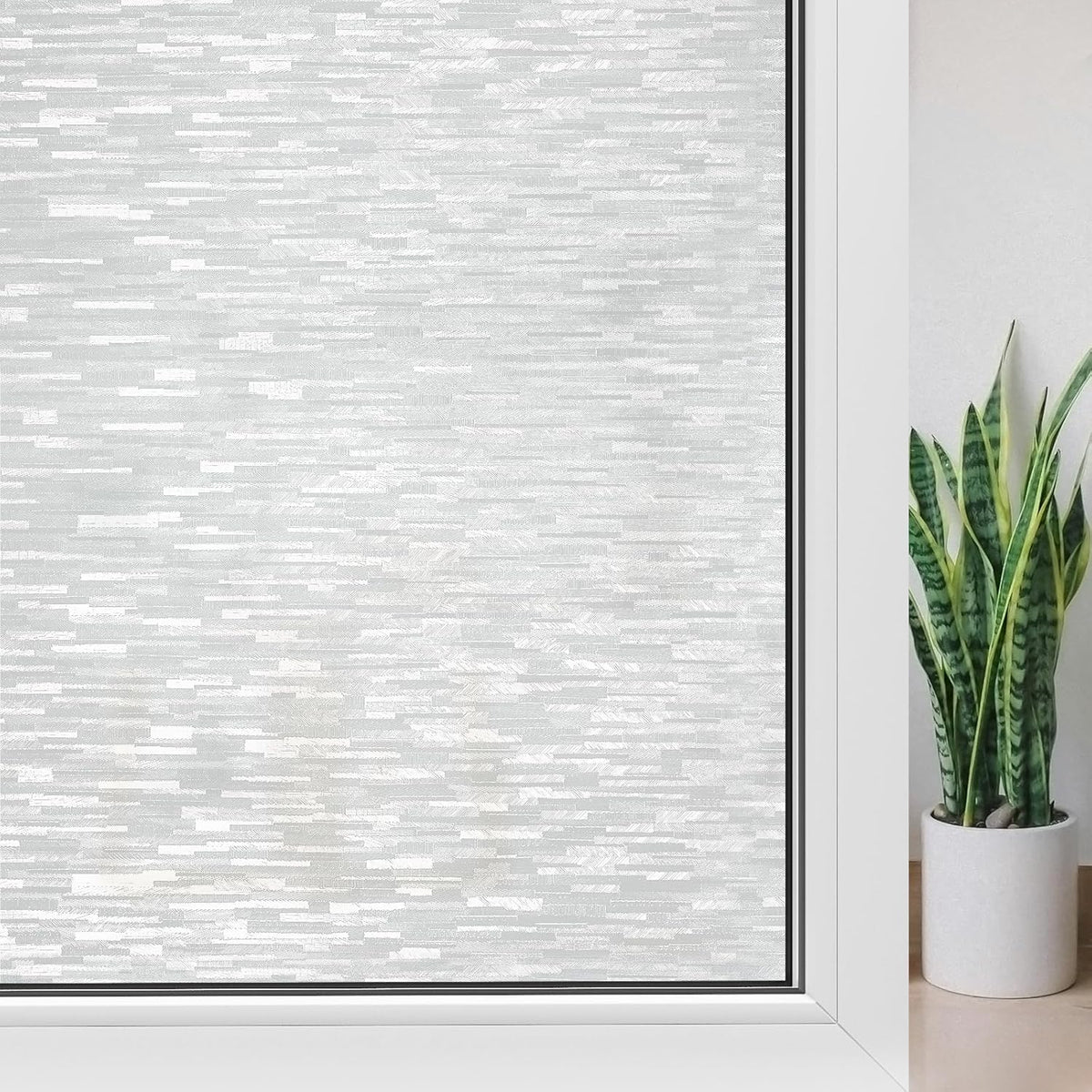 Haton White line Frosted Window Privacy Film