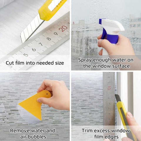 Haton Window Tint Kit, Window Film Installation Kit, 3 Pieces Complete Application Tools, Vinyl Wrap Set for Home Office Car Glass, Protective Tinting Set lnclude Spray Bottle, Squeegee, Cutter