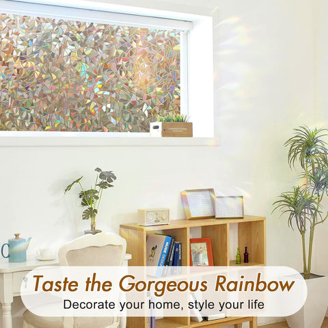 Haton Stained Glass Rainbow Film Decorative Window Clings