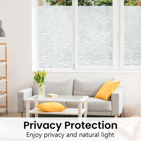 Haton White line Frosted Window Privacy Film